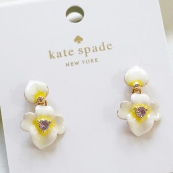 Kate Spade Precious Pansy Drop Earrings - Picture 2 of 6